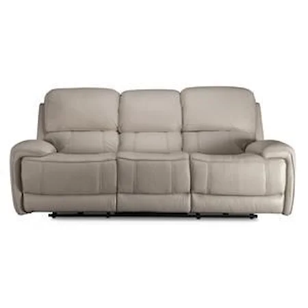 Power Leather Match Reclining Sofa